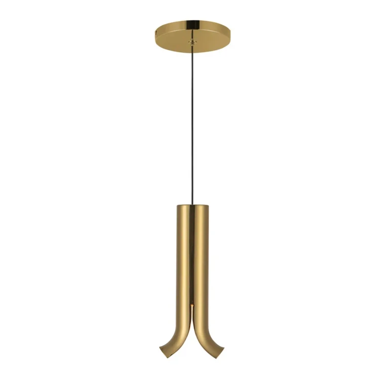 Metallic Brass LED Pendant from the Husk Collection