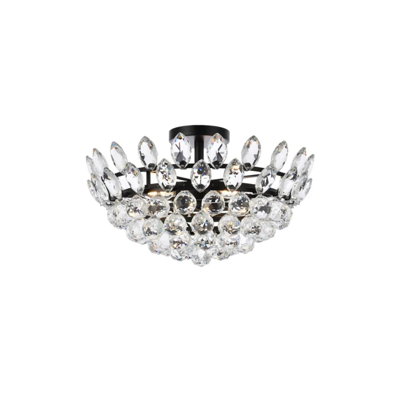 Black Five Light Flush Mount from the Emilia Collection