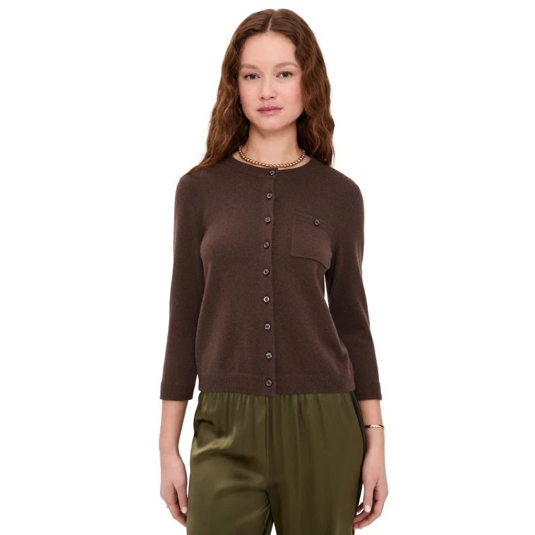 Vince Pocket Cardigan Dk Bark XL