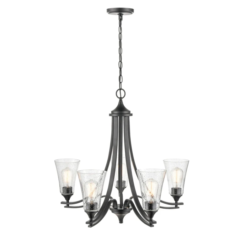 Millennium Natalie 5-Light Chandelier in Matte Black