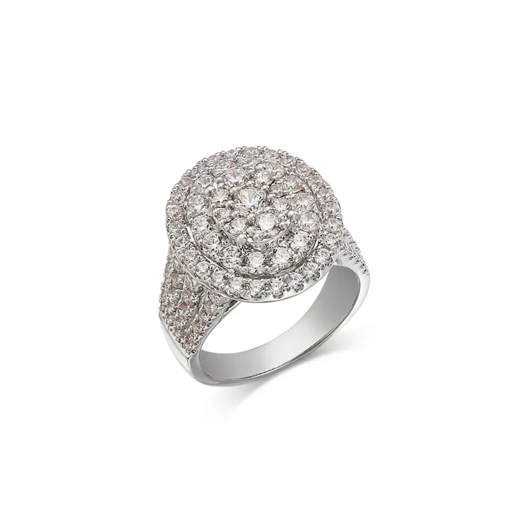 Diamond Cluster Ring in 14K White Gold, 2.35 tcw