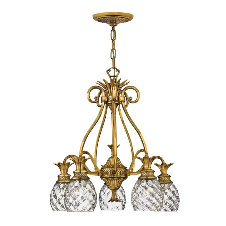 Burnished Brass LED Foyer Pendant from the Plantation Collection