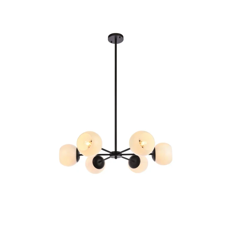 black Six Light Pendant from the Briggs Collection