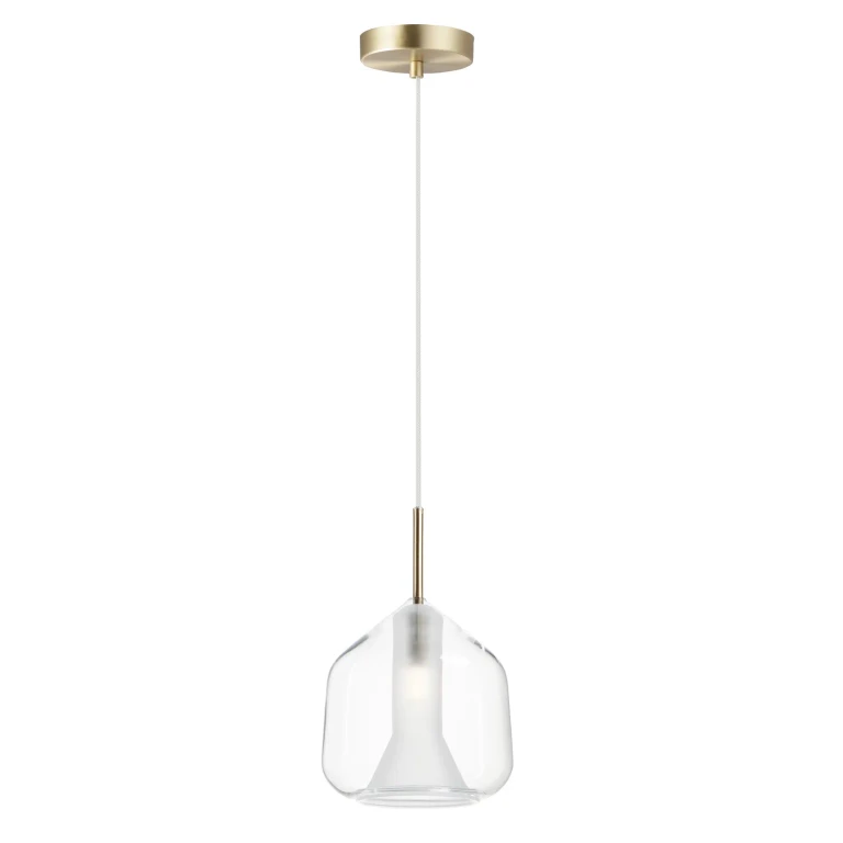 Satin Brass LED Pendant from the Deuce Collection