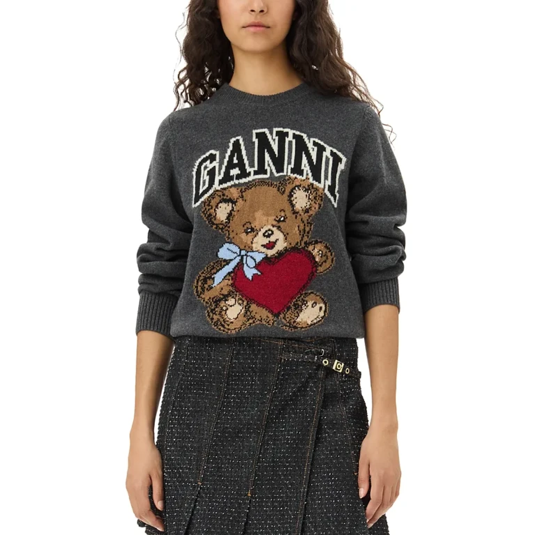 Ganni Graphic Bear Pullover Sweater