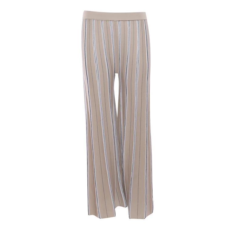 Kangra Cashmere Beige jacquard palazzo trousers Cotton Viscose Polyester Pant - Women