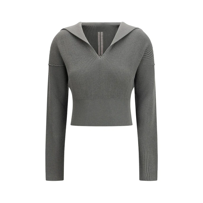 Rick Owens Euca Virgin Wool Sweater With V Neck