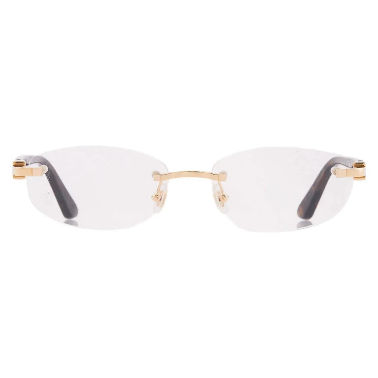 Cartier C Decor Demo Oval Ladies Eyeglasses CT0318O 002 52