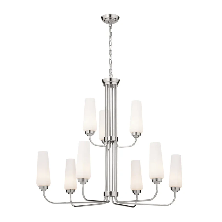 Truby 9-Light Transitional Chandelier in Polished Nickel