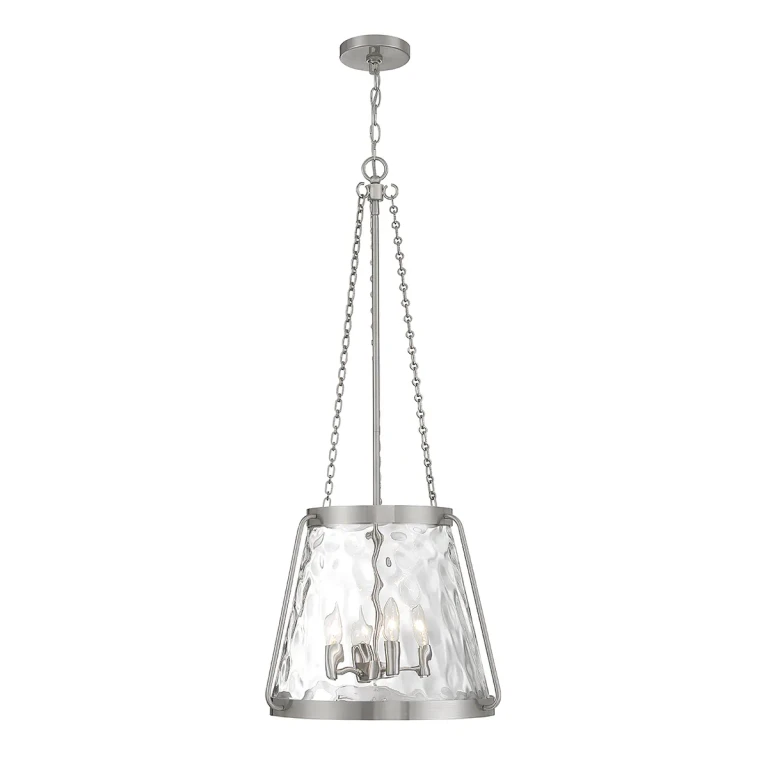 Satin Nickel Four Light Pendant from the Crawford Collection