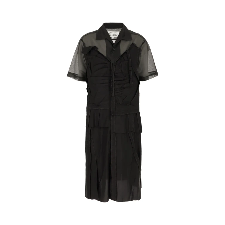 Maison Margiela Robe noire en polyester