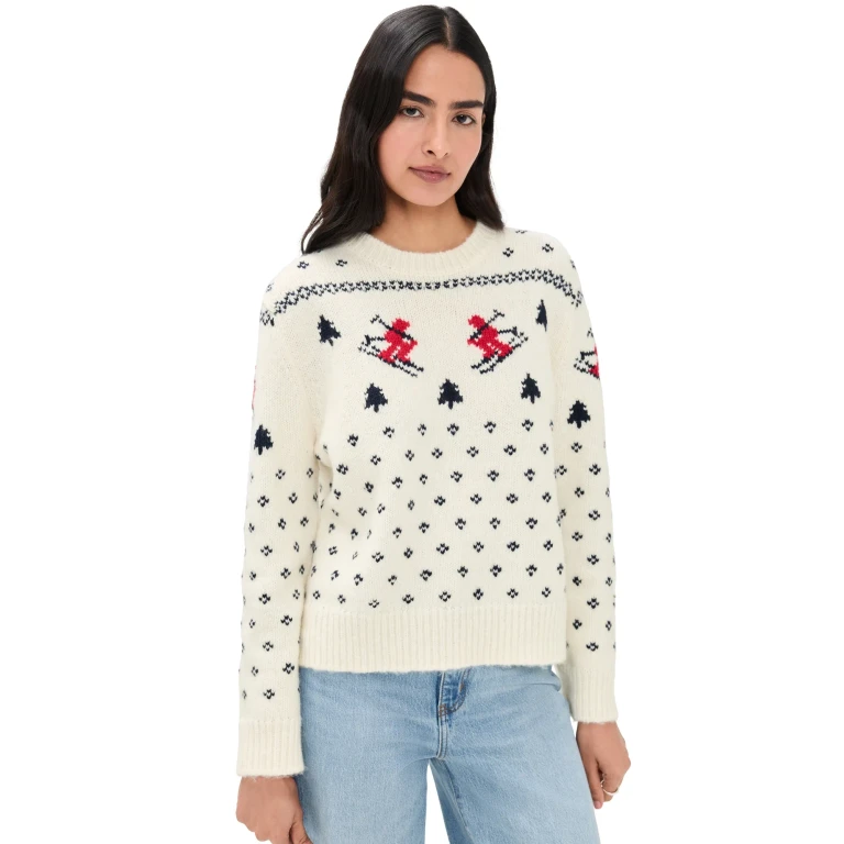 LE JEAN Ski Crew Sweater Ski Lodge S