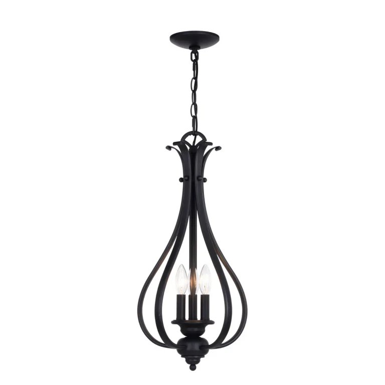 Oil Rubbed Bronze Three Light Pendant from the Monrovia Collection