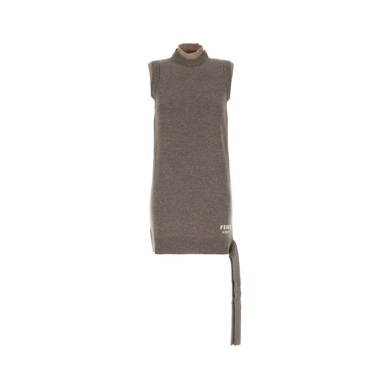 Fendi Brown Wool Blend Dress