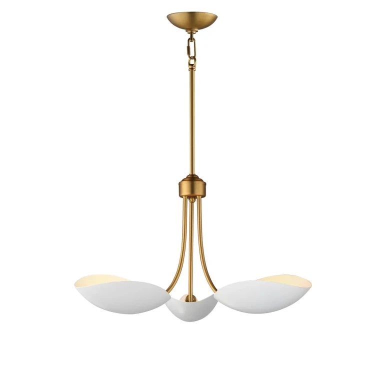 White Natural Aged Brass Pendant from the Maris Collection