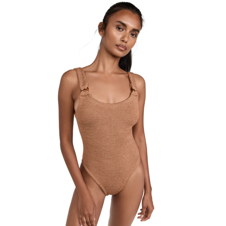 Hunza G Domino 连体泳衣 Metallic Cocoa