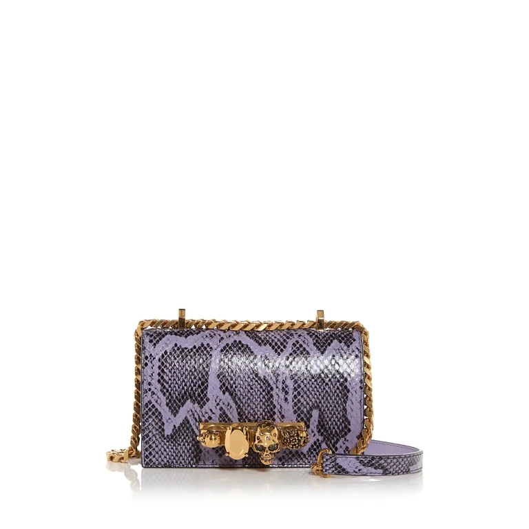 McQueen Mini Jewel Embossed Leather Shoulder Bag