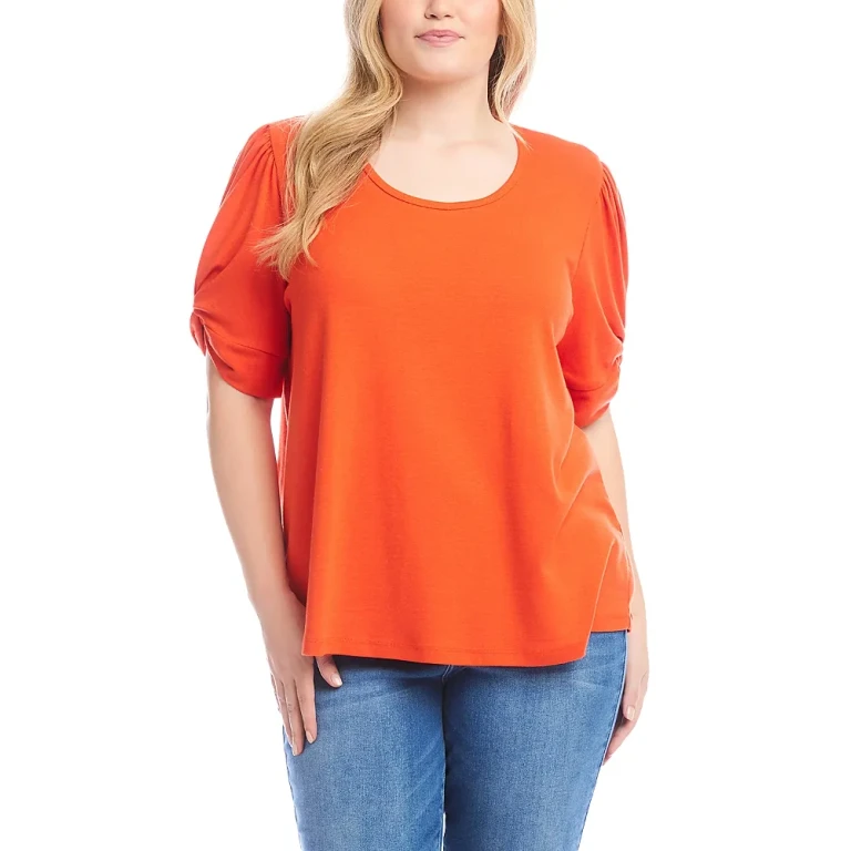 Karen Kane Plus Twist Sleeve Top