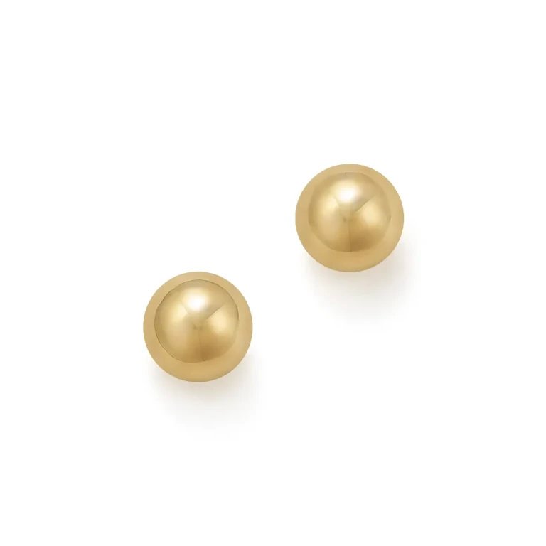 14K Yellow Gold Ball Stud Earrings