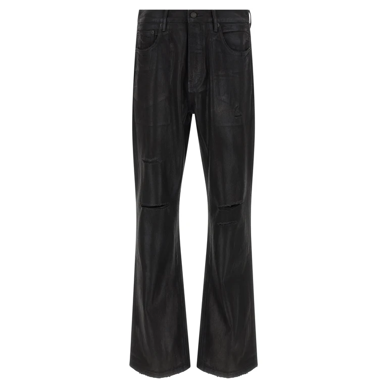 Purple P026 Rinsed Foil Boot jeans Black Cotton - Men