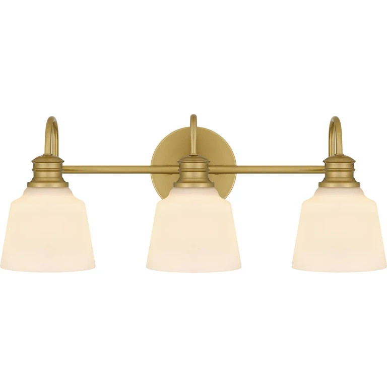 Aged Brass Three Light Bath from the Hinton Collection