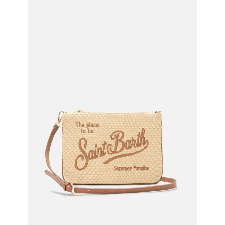 Mc2 Saint Barth Parisienne Solid Pouch With Embroidered Brown Logo And Removable Strap Pochette - Unisex