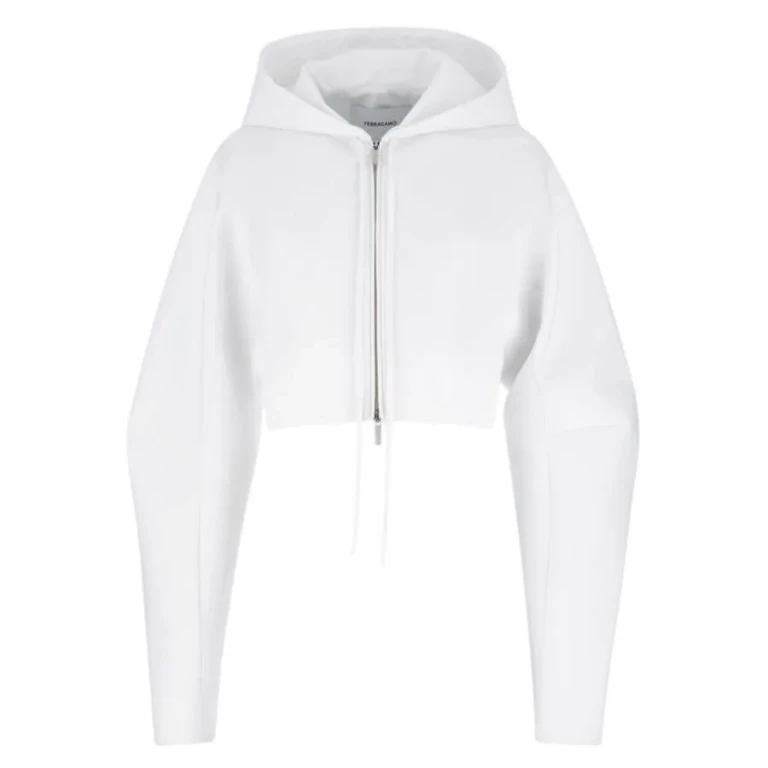 Ferragamo Cotton Faille Cropped Jacket, Brand Size 46 ( US Size 12 )