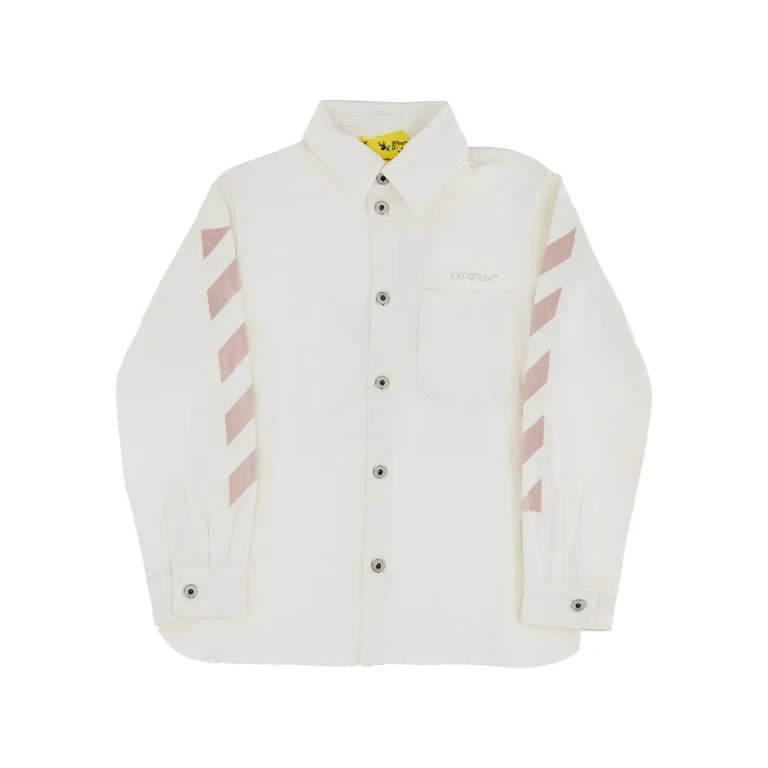 OFF WHITE Canvas overshirt with logo print Kids 12+