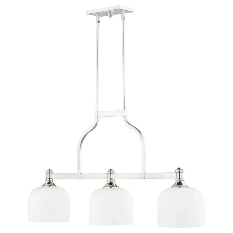 Quorum Richmond 3-Light Kitchen Island Light in Polished Nickel