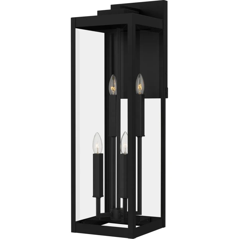 Earth Black Four Light Outdoor Wall Mount from the Westover Collection