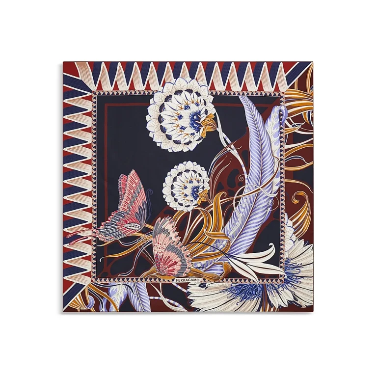 Ferragamo Giada Print Silk Scarf