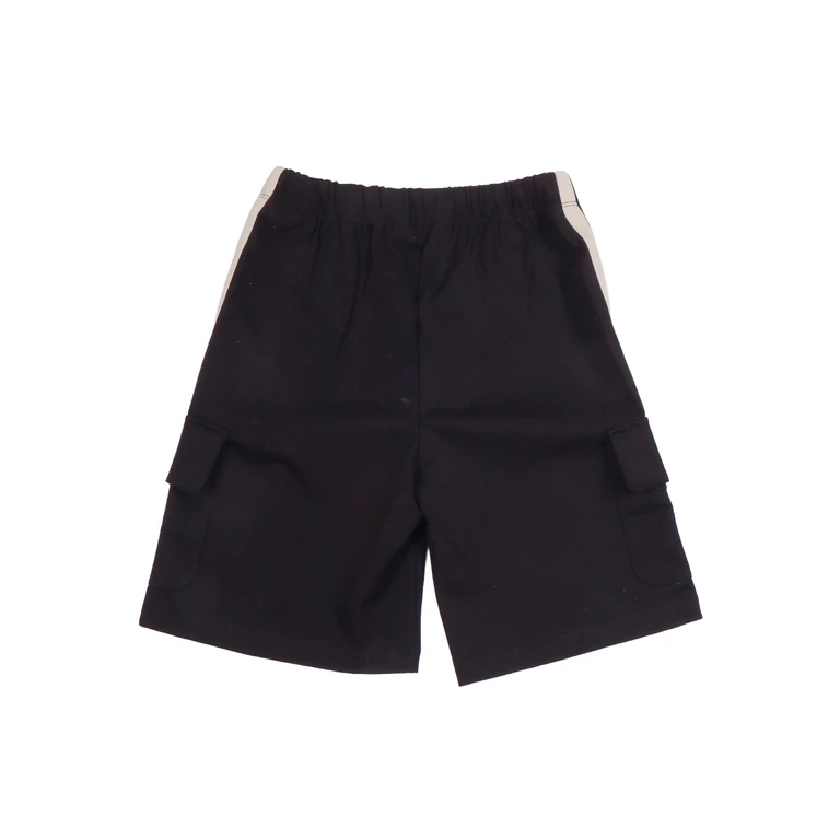 Palm Angels Pa Track Cargo Shorts Boy Black Bermuda