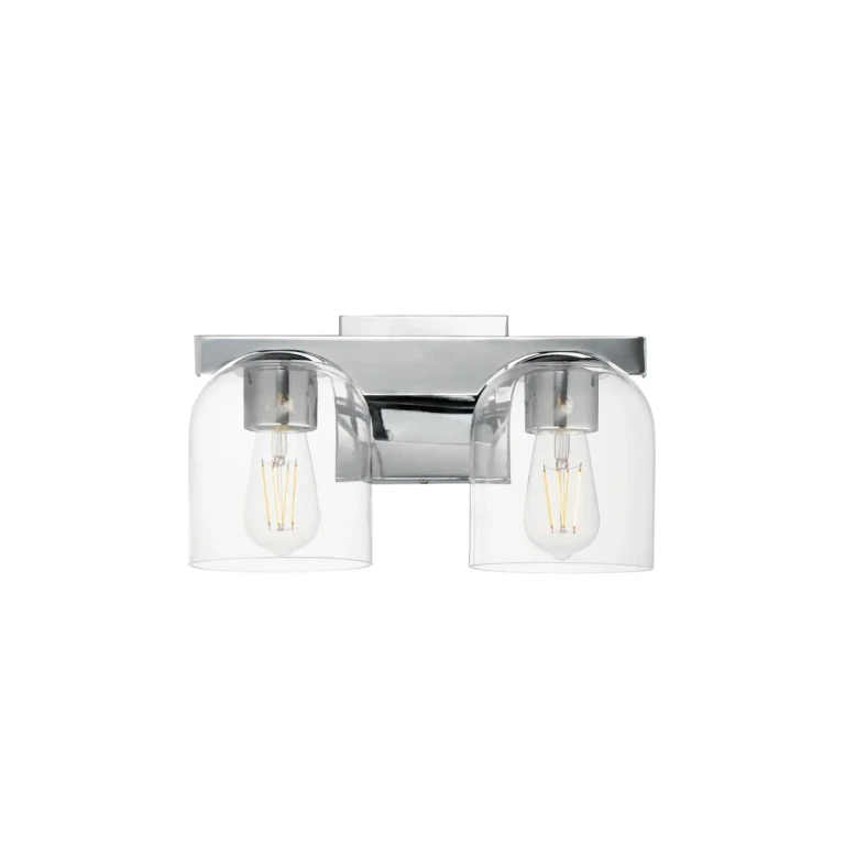 Polished Chrome Two Light Bath Vanity from the Scoop Collection