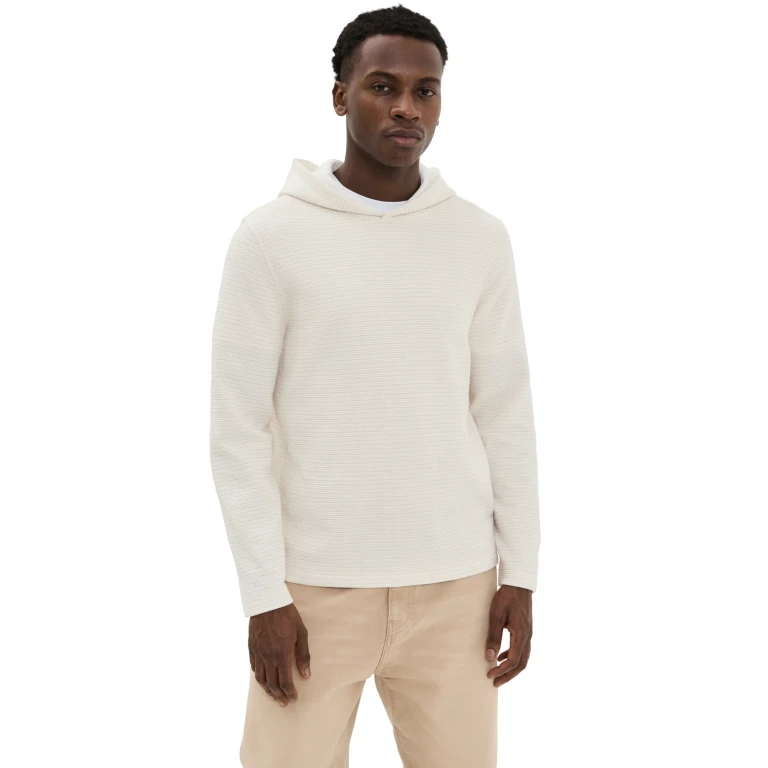 Vince Varigated Striped Double Face Hoodie Baja Sand/Natural S