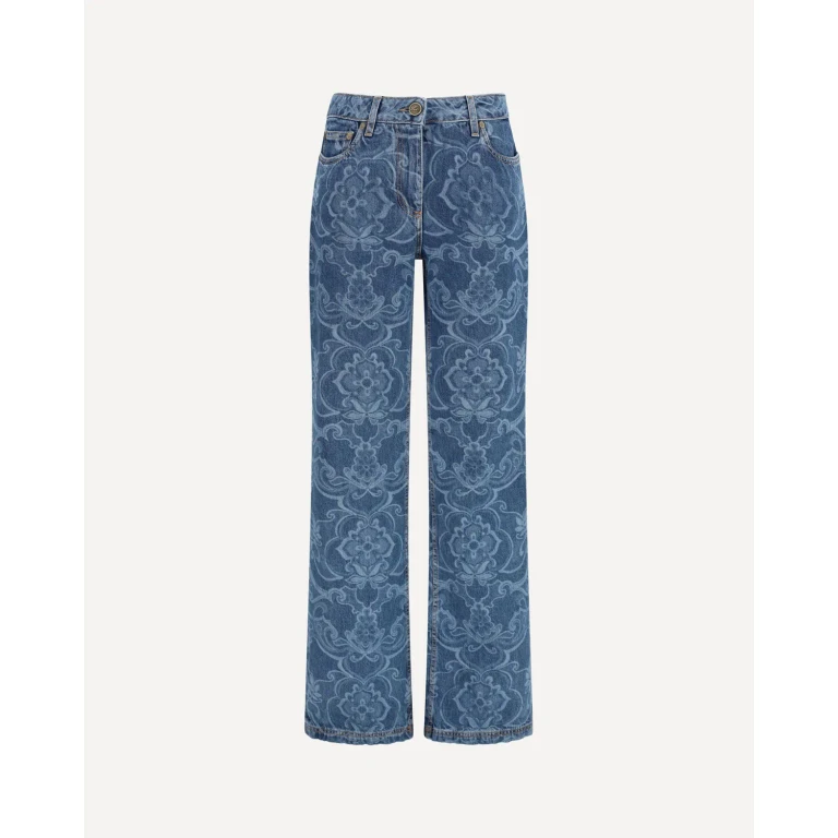 Etro Ornamental Jacquard Denim Jeans