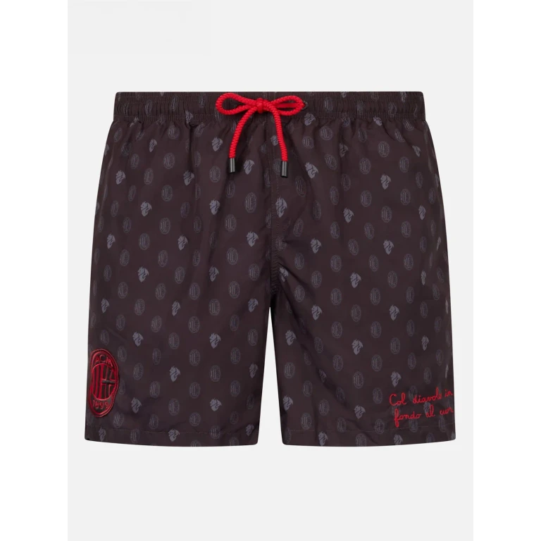 MC2 Saint Barth Lighting Ac Milan Logo Print Swim Shorts Special Edition
