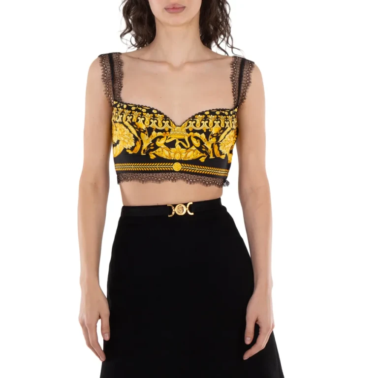 Versace Barocco Printed Bralette Top