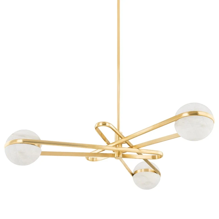 Vintage Brass LED Chandelier from the Kyomi Collection