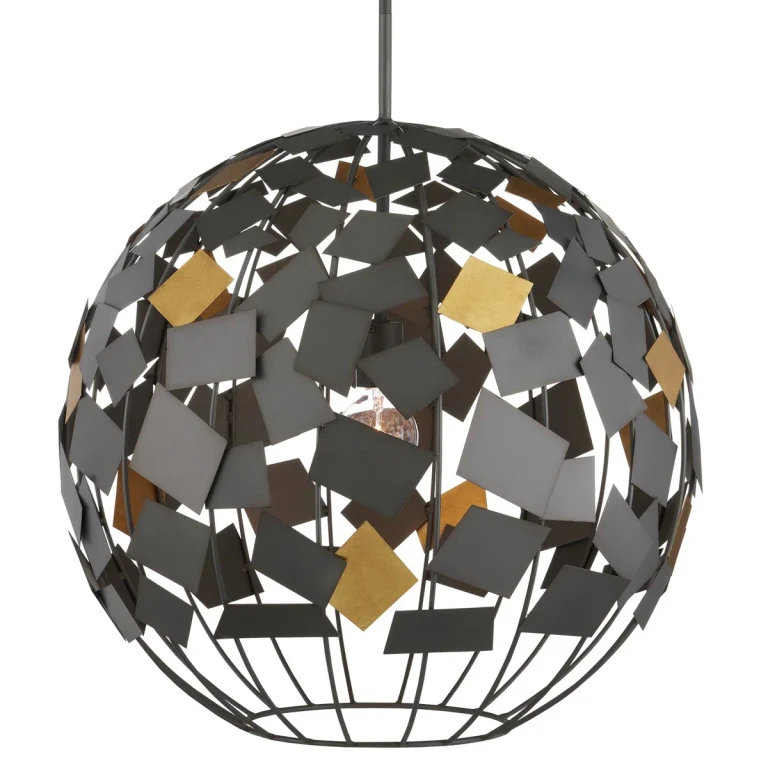 Hiroshi Gray Contemporary Gold Leaf Chandelier from the Hiroshi Koshitaka Collection