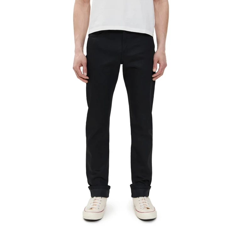 Naked & Famous Denim Weird Guy Black Cobra Stretch Selvedge Jeans Black 36