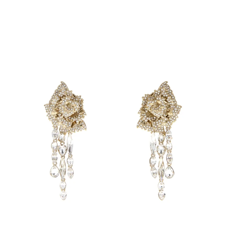 Alexander McQueen Embellished Metal Garofano Earrings