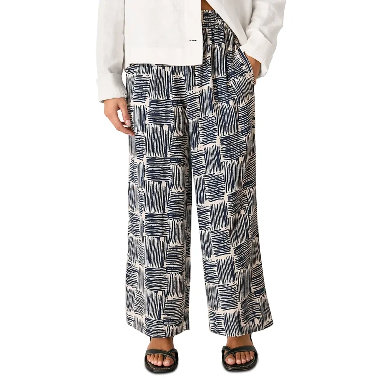 Whistles Petites Hatch Squares Cropped Pants