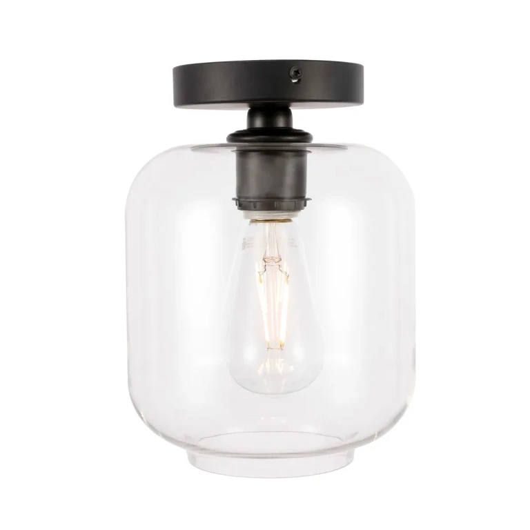 Black One Light Flush Mount from the Collier Collection