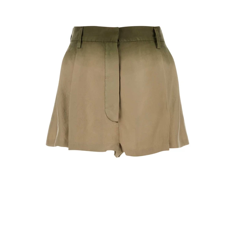 Sage Green Silk Shorts Corda Exterior - Women