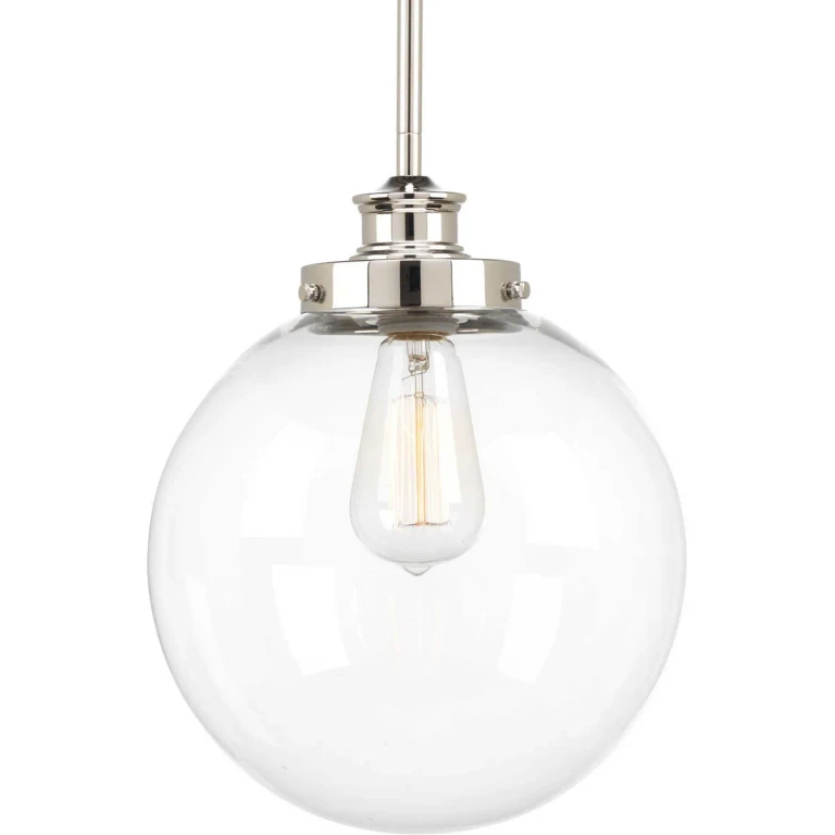 Polished Nickel One Light Pendant from the Penn Collection