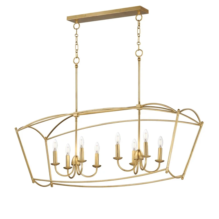 Gold Leaf Linear Pendant from the Plumette Collection