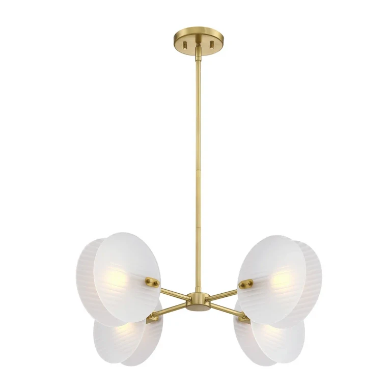 Brushed Gold Four Light Chandelier from the Sky Fall Collection