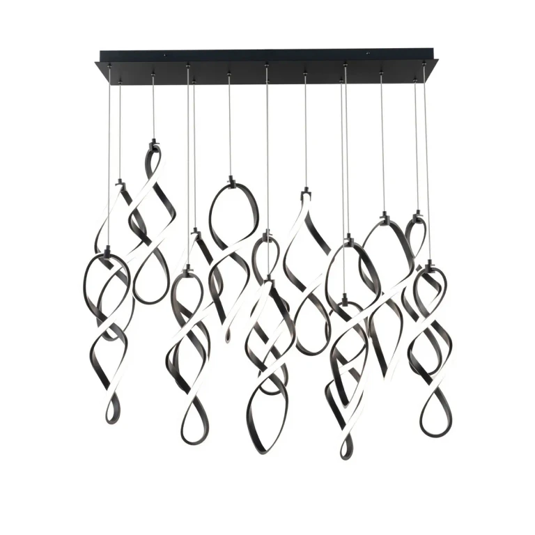 Black LED Chandelier from the Interlace Collection