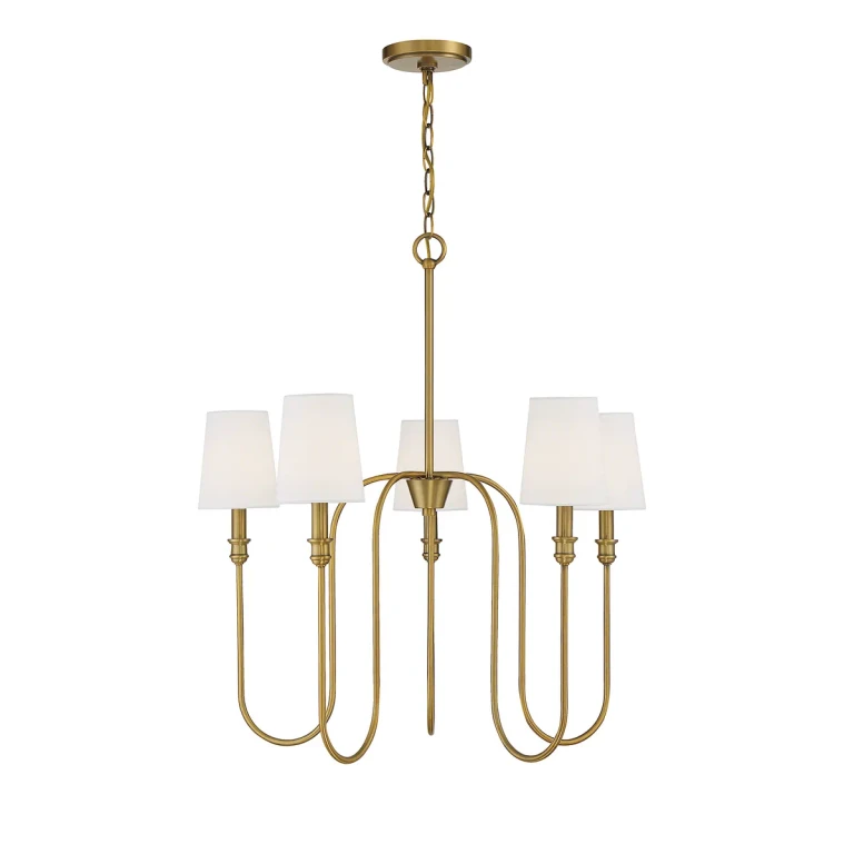 Trade Winds Lighting 5-Light Chandelier In Natural Brass - TW30082-NB