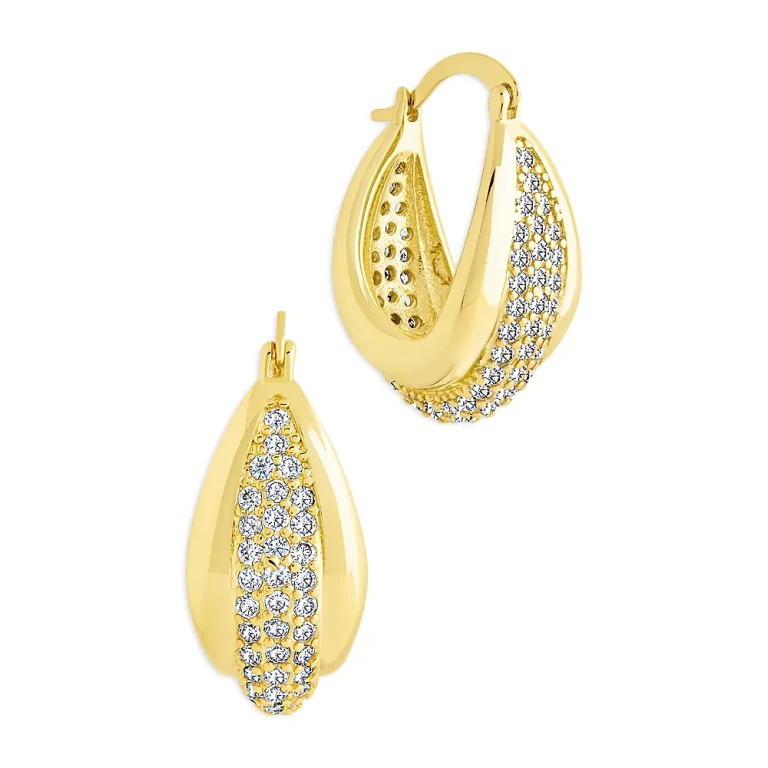 Sterling Forever Philina Cubic Zirconia Hoop Earrings